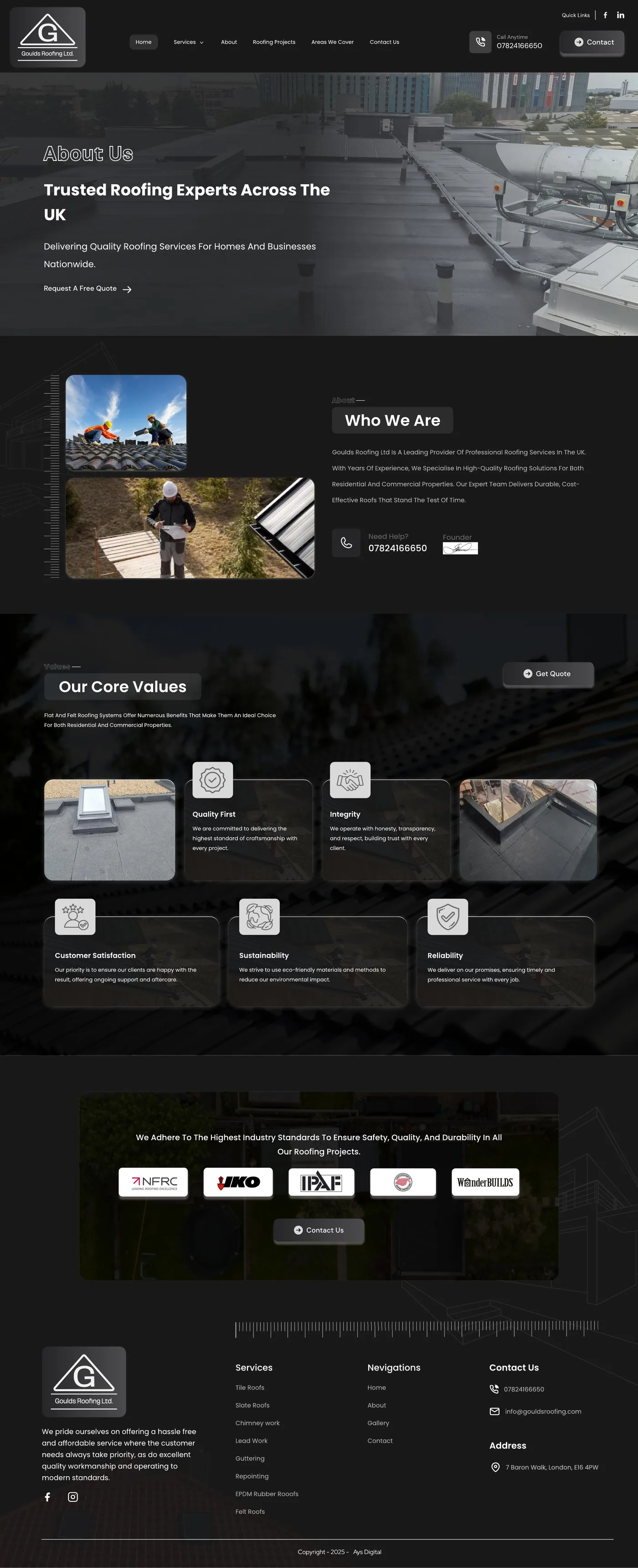About Us page