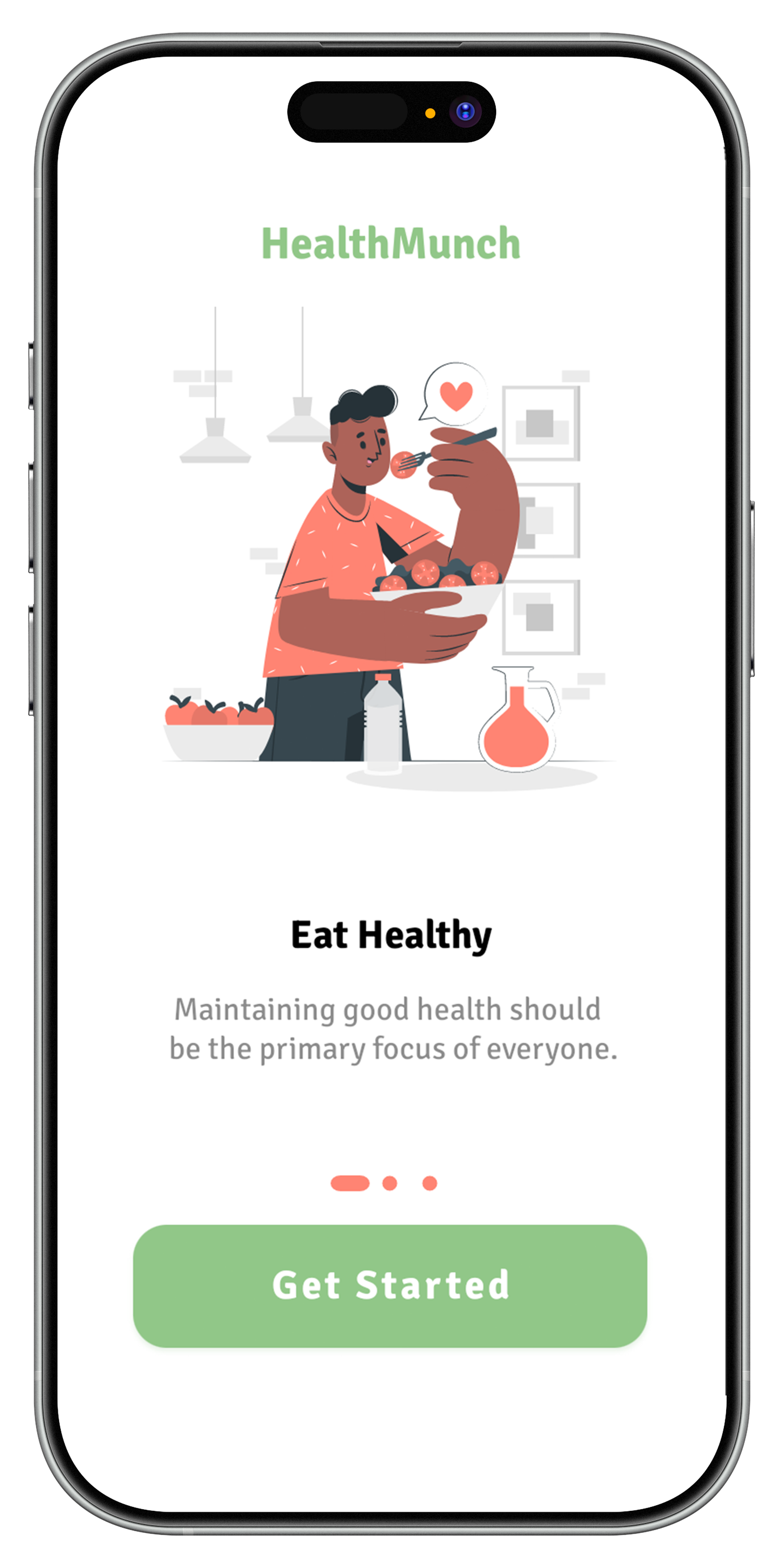 HealthMunch onboarding screen