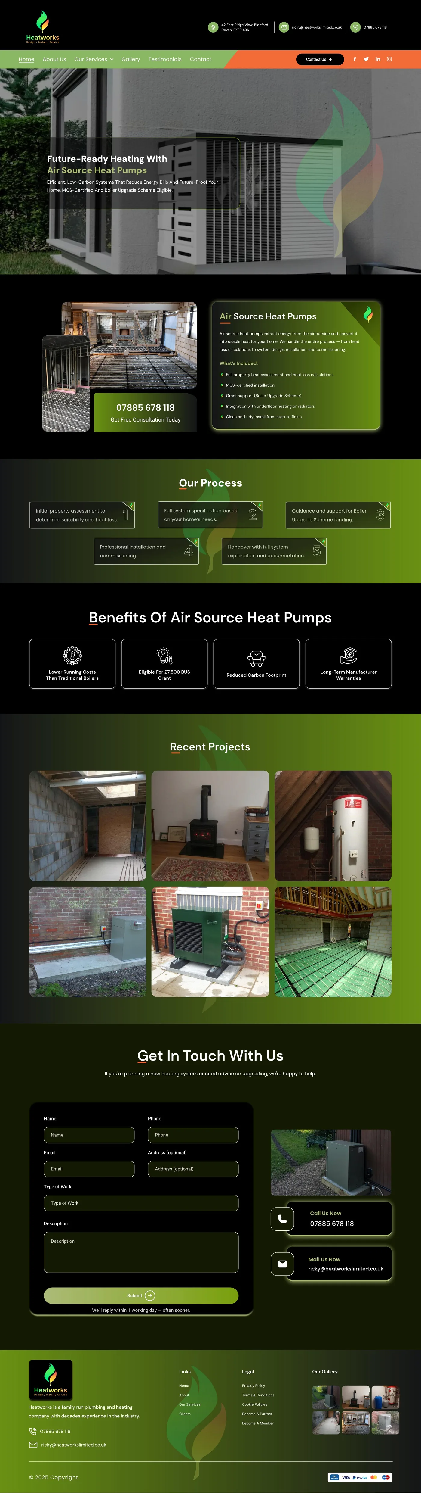Air Source Heat Pumps page