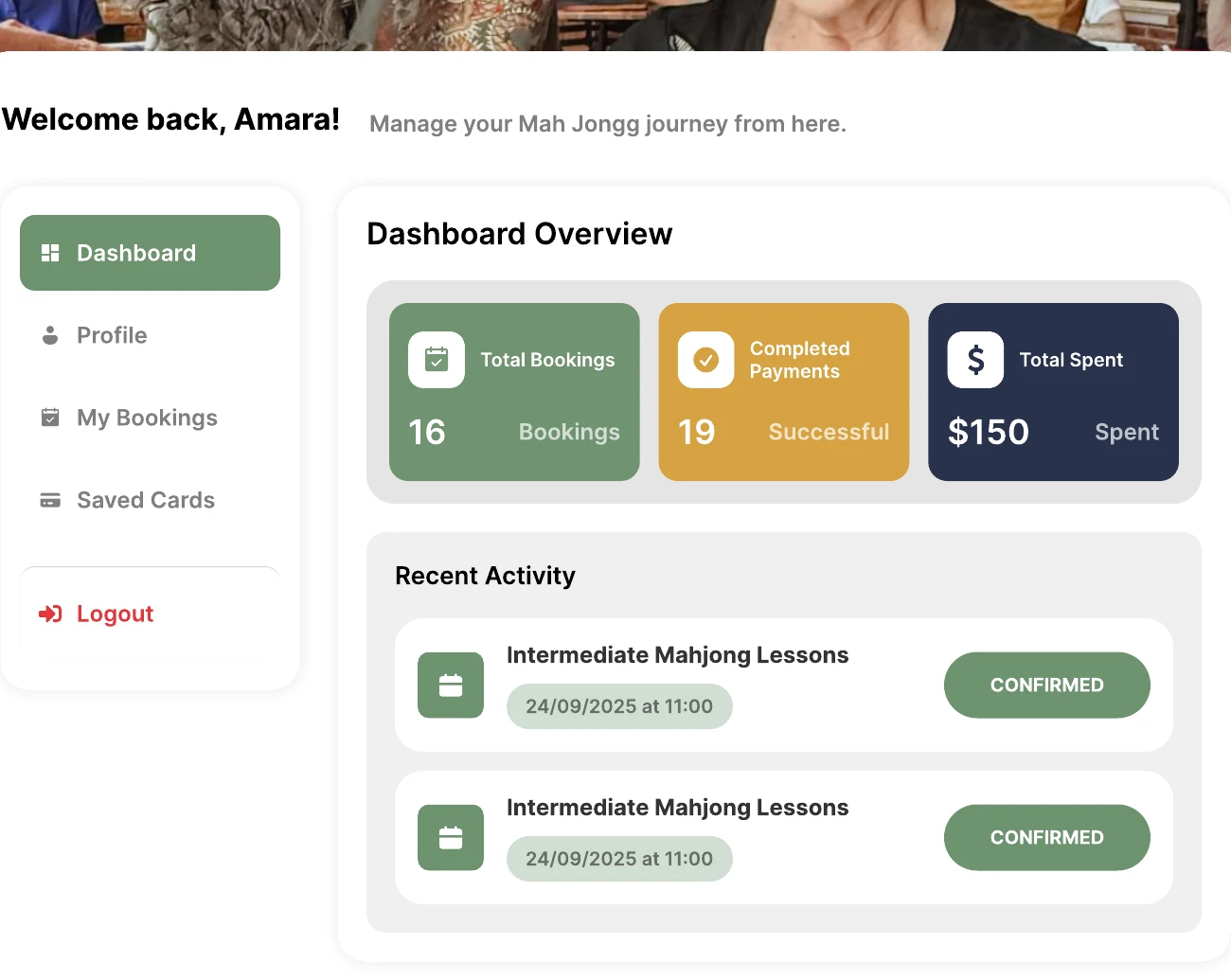 Member dashboard overview