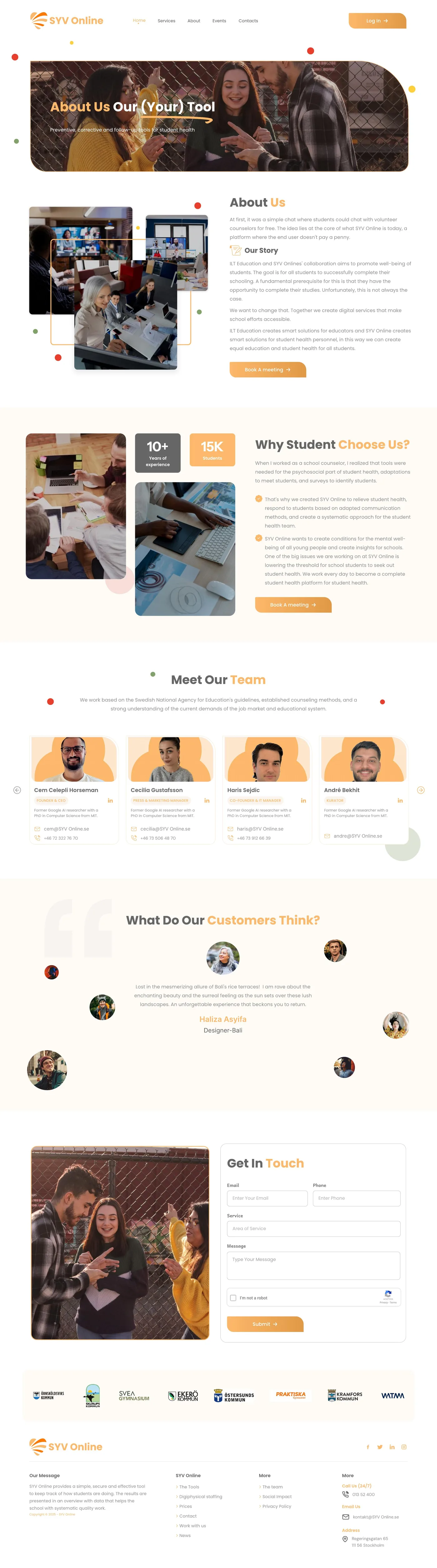 About Us page