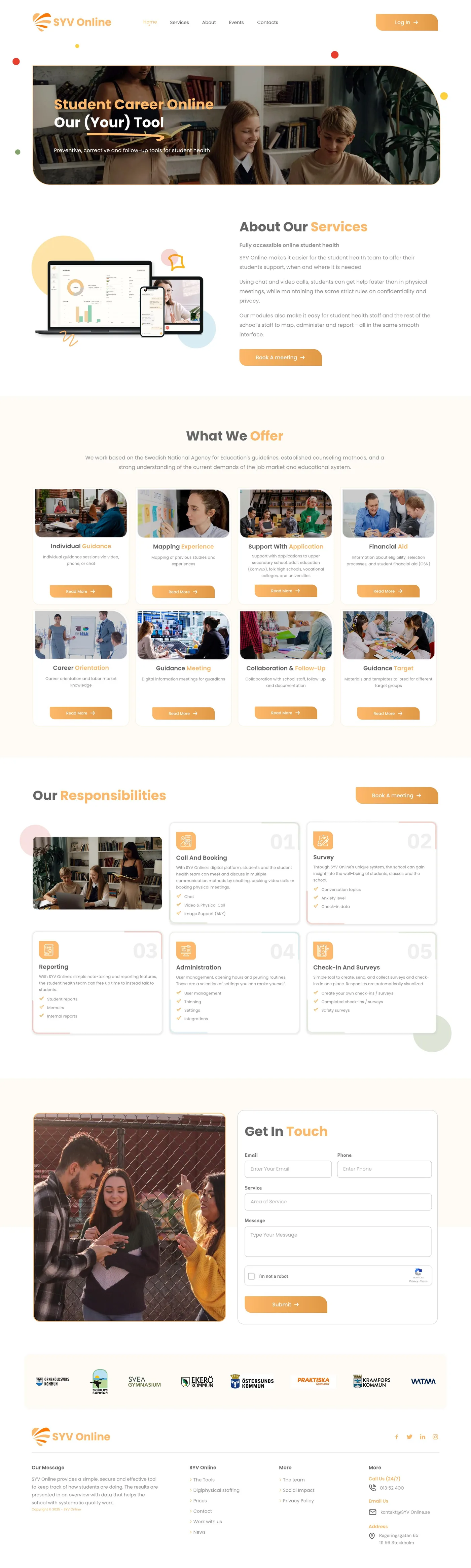 Services page